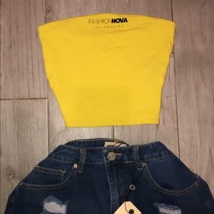 Yellow tube top 💛
